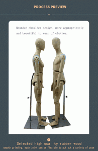 Male & Female Rubber Wood Mannequins, Rounded Shoulder Design, Flexible Joints, Craft Preview
