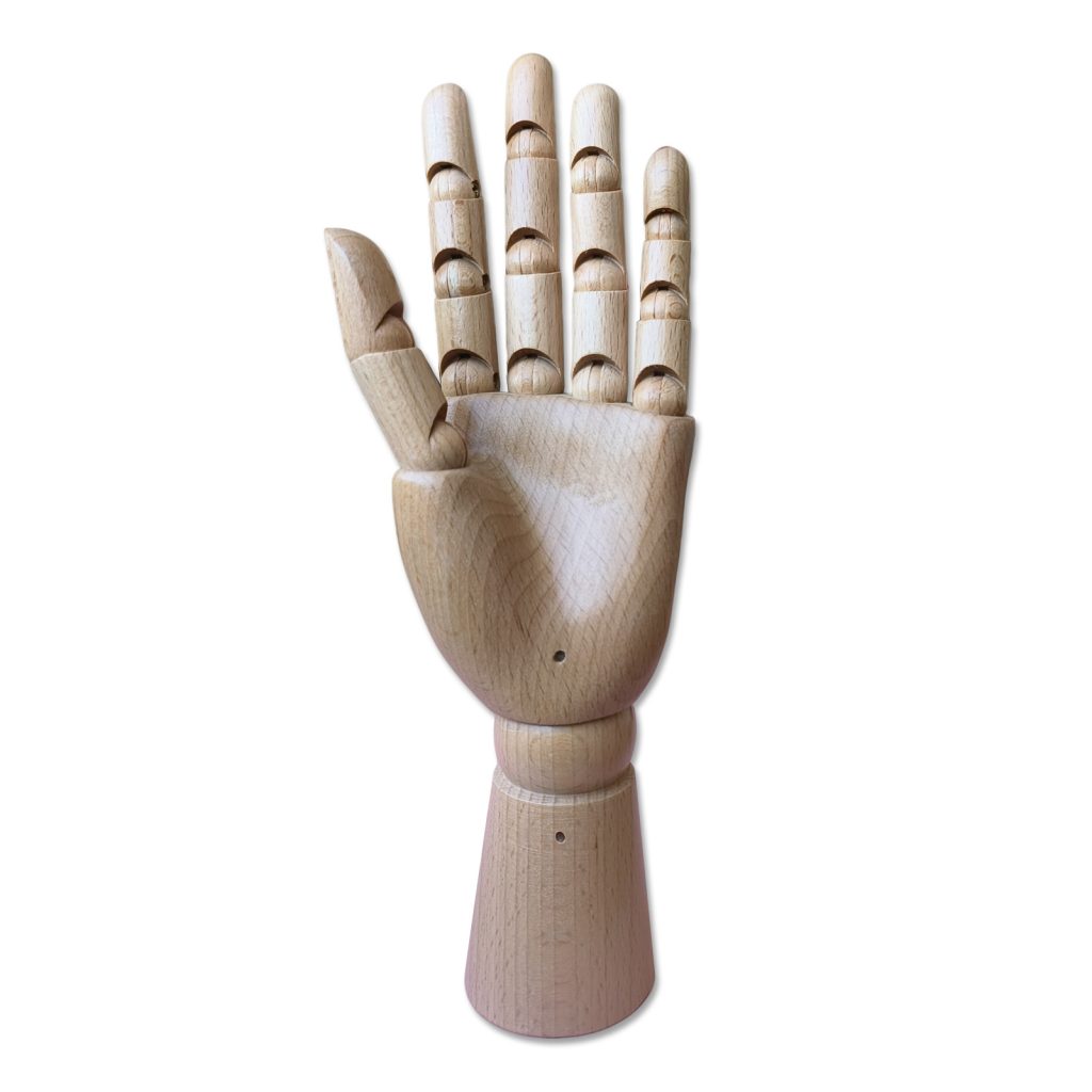 Articulated Wooden Hand - Open Palm (Female), Natural Beech Wood, Simple Style Main Product Image