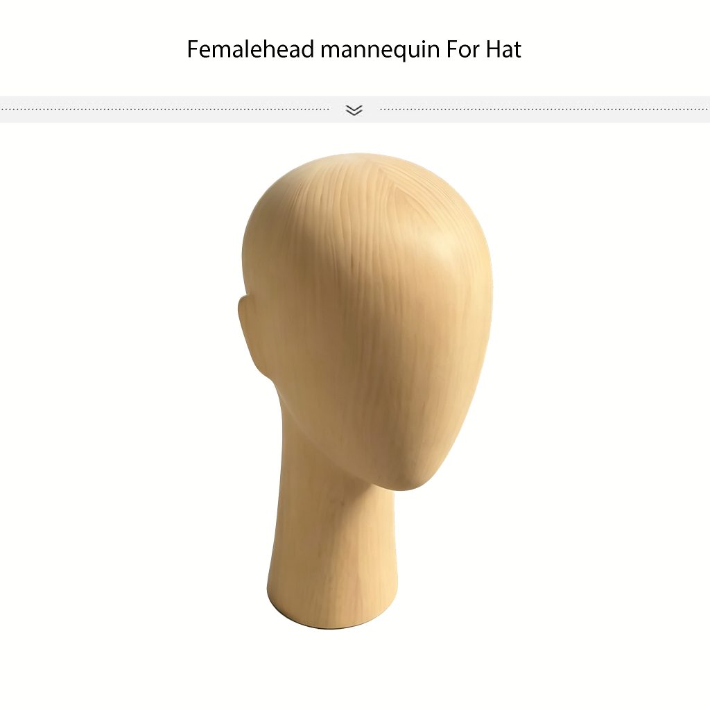 Female beech wood hollow head mannequin for hat display