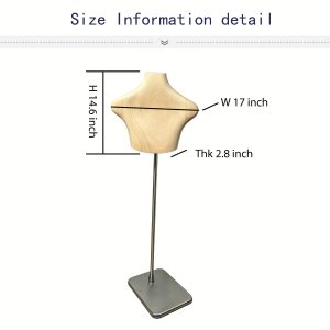 Solid Wood Half-Body Mannequin Hanger Size Detail