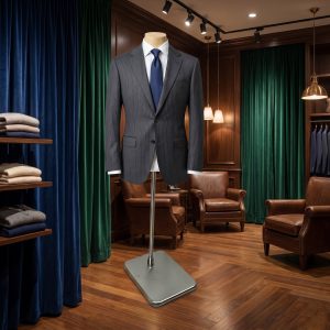 Solid Wood Half-Body Mannequin Hanger with Suit in Boutique