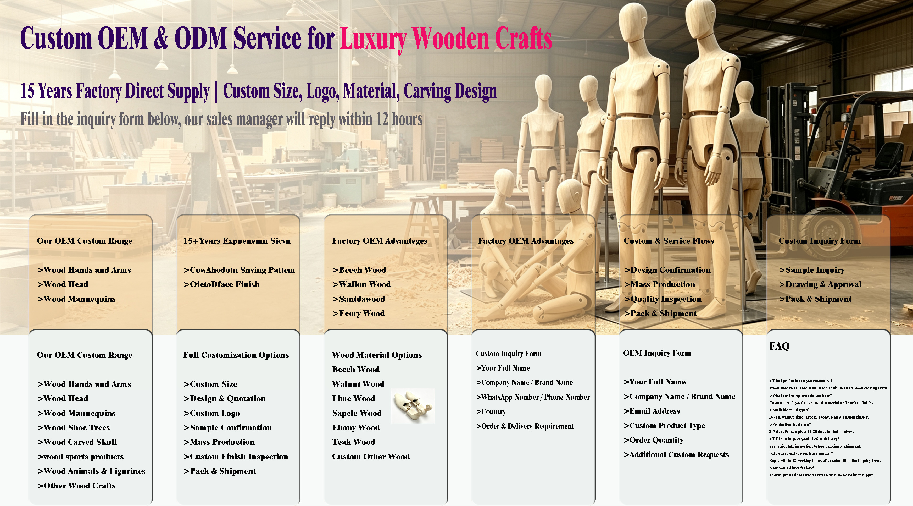Custom OEM & ODM Service for Luxury Wooden Crafts - TF Wood Factory Advantages and Customization Options