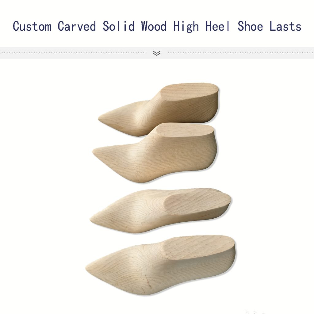 Custom solid wood pointed toe shoe lasts, unfinished beech wood shoe making molds for handmade footwear