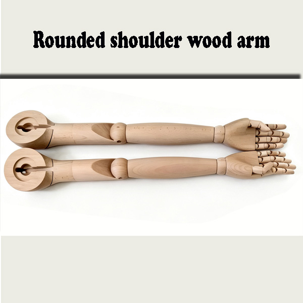 Male Rounded Shoulder Wooden Display Arms