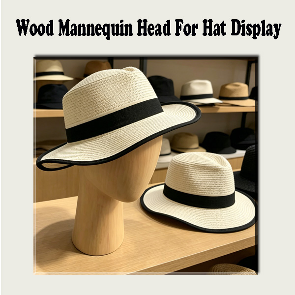Wood Mannequin Head For Hat Display, Solid Wooden Hat Showcase Model
