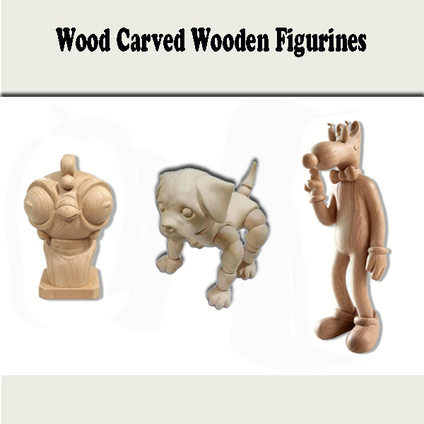 Natural beech wood carved jointed figurines, wooden display head bust, movable wooden dog mannequin, cartoon wood character props for garment display and art sketch