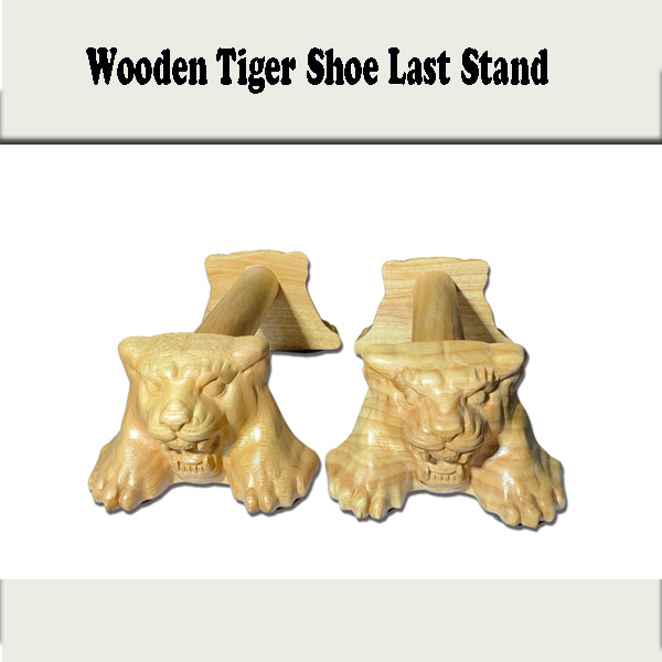 Wooden Tiger Shoe Last Stand, Solid Wood Shoe Display Rack