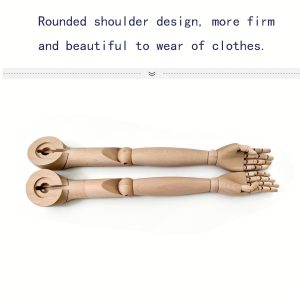 Rounded shoulder beech wooden mannequin arms for garment display