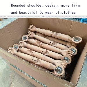 Wooden mannequin arms with rounded shoulder design