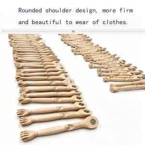 Rounded shoulder wooden mannequin arms for clothes display