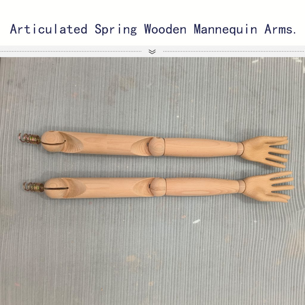 Female Articulated Spring Wooden Mannequin Arms, Customizable
