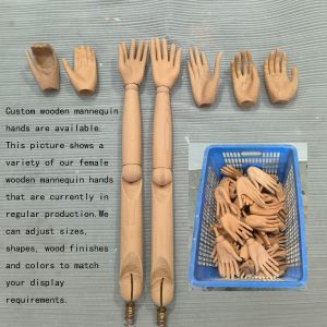 Female Custom Wooden Mannequin Hands & Arms, Multiple Styles