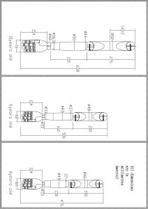 Dimension drawing of kids wooden mannequin arms for 4/6/10 years old, metric mm, custom segment sizes available