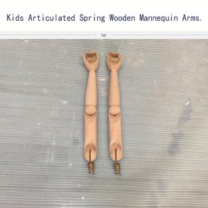 Kids articulated spring wooden mannequin arms, custom size, color & hand style available