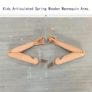 Bendable kids spring wooden mannequin arms with flexible joints, fully customizable sizes & finishes